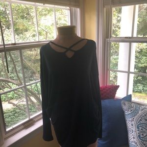 Navy Cross Chested Long Sleeve T-shirt